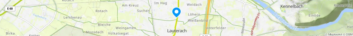 Kartendarstellung des Standorts für Apotheke Am Montfortplatz in 6923 Lauterach